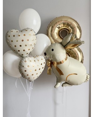 Нежный набор шаров для девочки с зайчиком