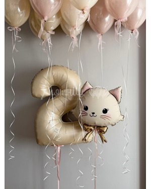 Воздушные шары для девочки с милой кошечкой