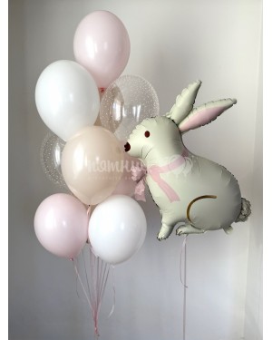 Воздушные шары фонтанчик с Зайкой