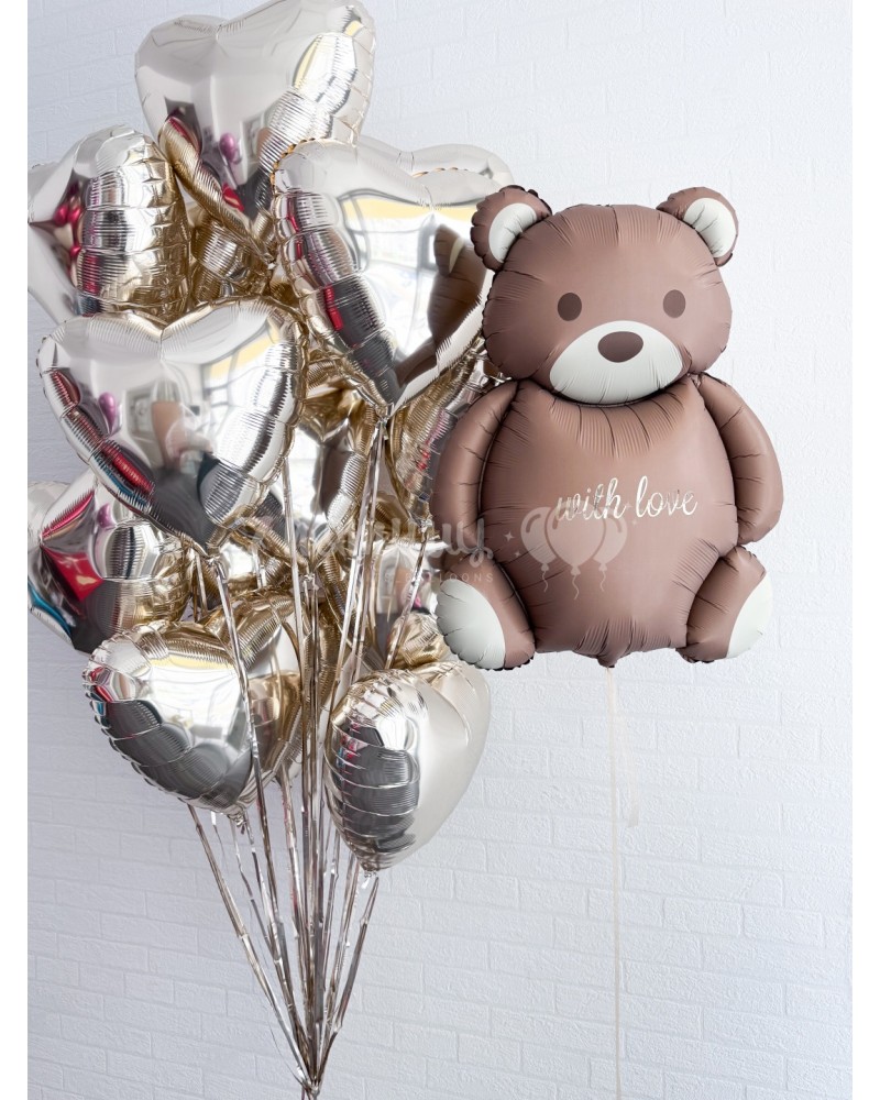 Набор шаров для всех влюбленных с мишкой