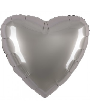 Шар (18''/46 см) Сердце, Лунное Серебро, Матовый