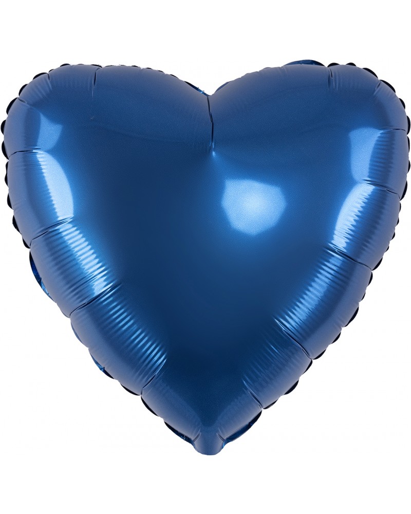 Шар (18''/46 см) Сердце, Темно-синий, Сатин