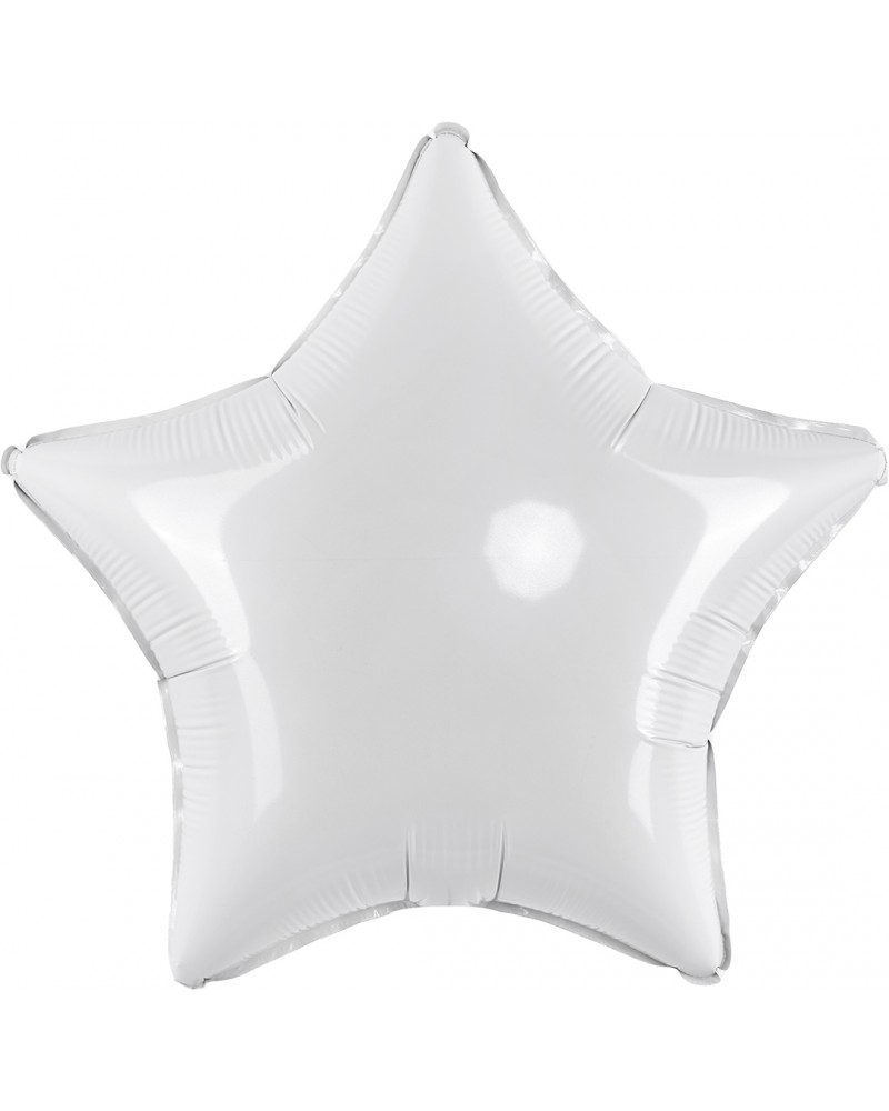 Шар (18''/46 см) Звезда, Белый, 1 шт
