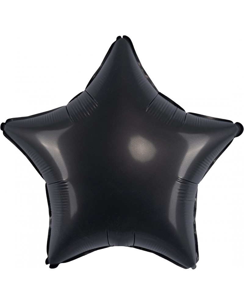 Шар (18''/46 см) Звезда, Черный, Сатин