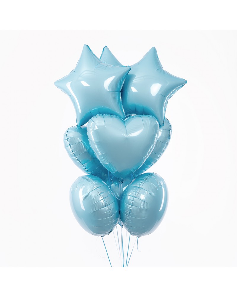 Шар (18''/46 см) Круг, Голубой, Макарунс