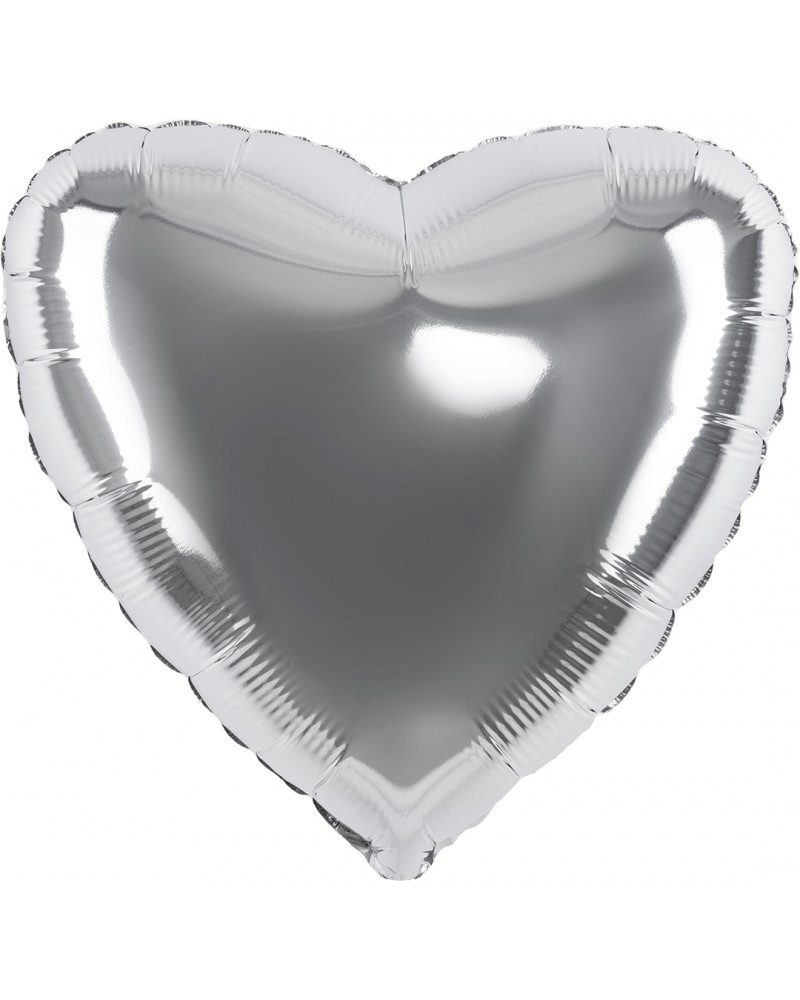 Шар (18''/46 см) Сердце, Серебро