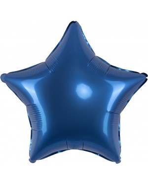Шар (18''/46 см) Звезда, Темно-синий, Сатин