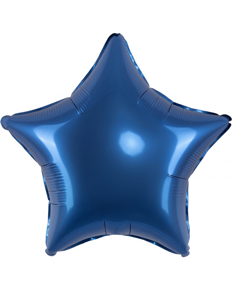 Шар (18''/46 см) Звезда, Темно-синий, Сатин
