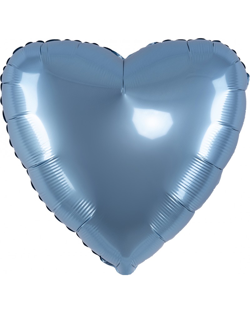 Шар (18''/46 см) Сердце, Стальной синий, Сатин