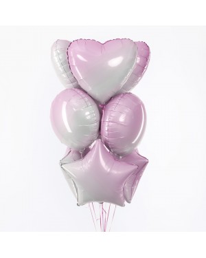 Шар (18''/46 см) Сердце, Розовый, Градиент