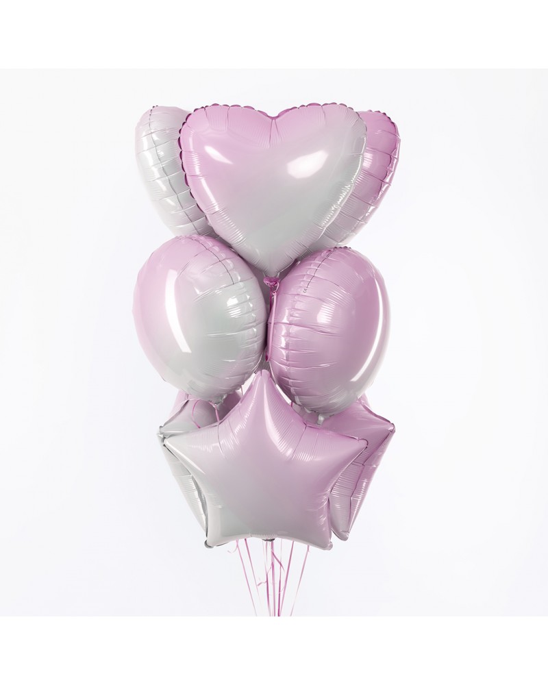 Шар (18''/46 см) Сердце, Розовый, Градиент