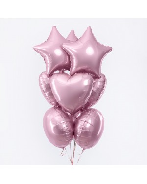 Шар (18''/46 см) Сердце, Розовый, Макарунс