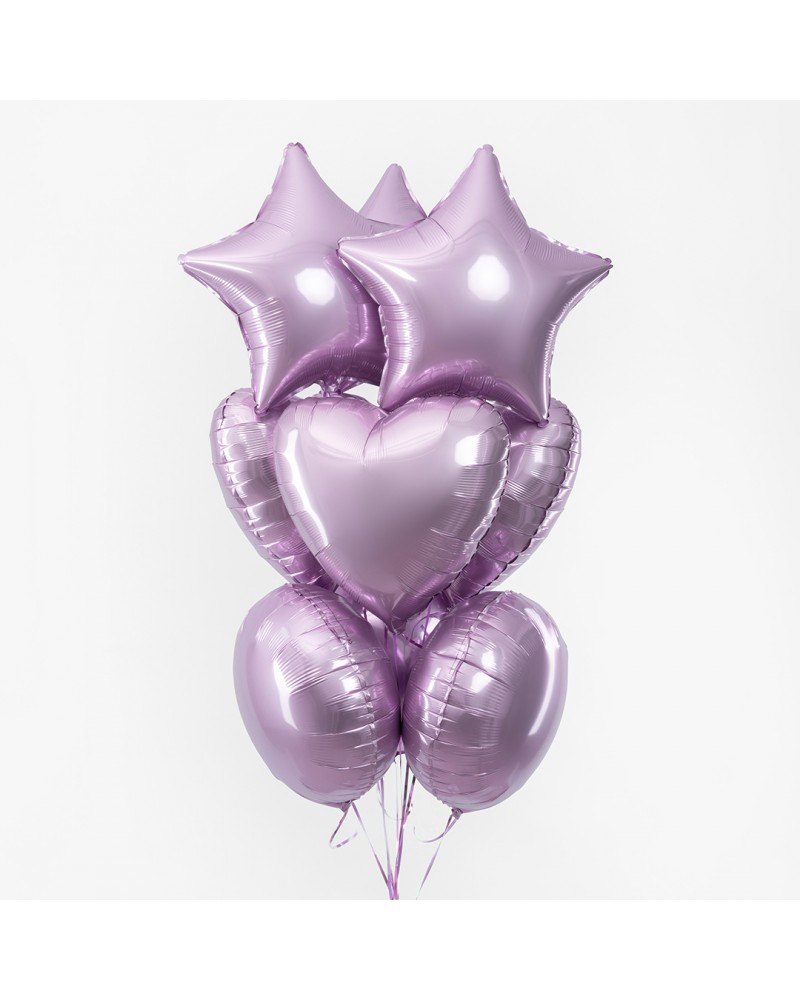 Шар (18''/46 см) Сердце, Сиреневый, Сатин