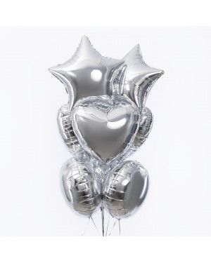 Шар (18''/46 см) Звезда, Серебро