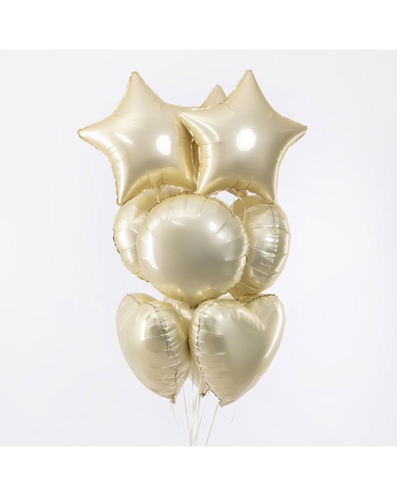 Шар (18''/46 см) Сердце, Золото, Сатин