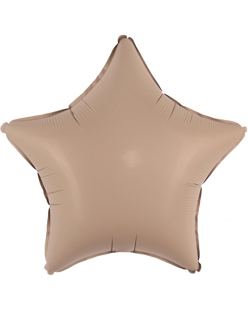 Шар (18''/46 см) Звезда, Ретро Какао, Сатин