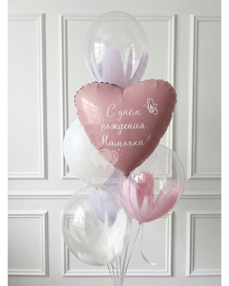 Нежный фонтан из 7 шаров с Браш