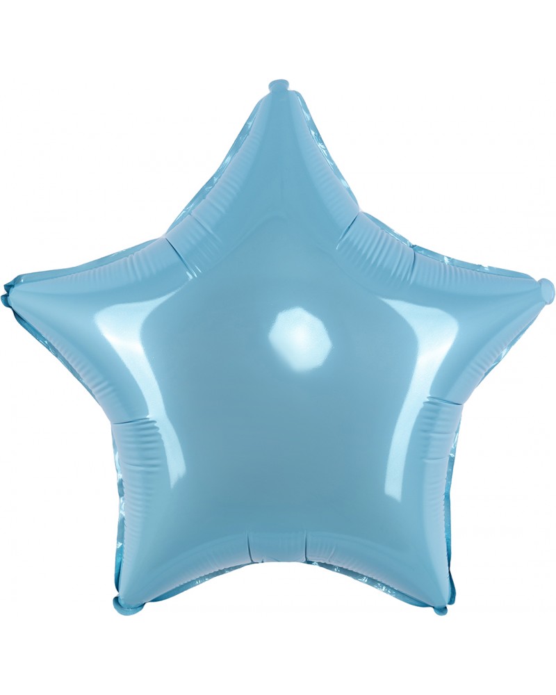 Шар (18''/46 см) Звезда, Голубой, Сатин