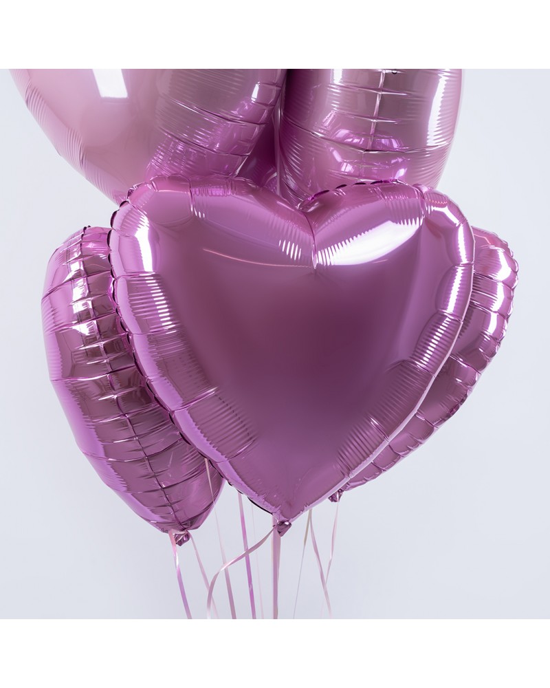 Шар (18''/46 см) Сердце, Светло-розовый