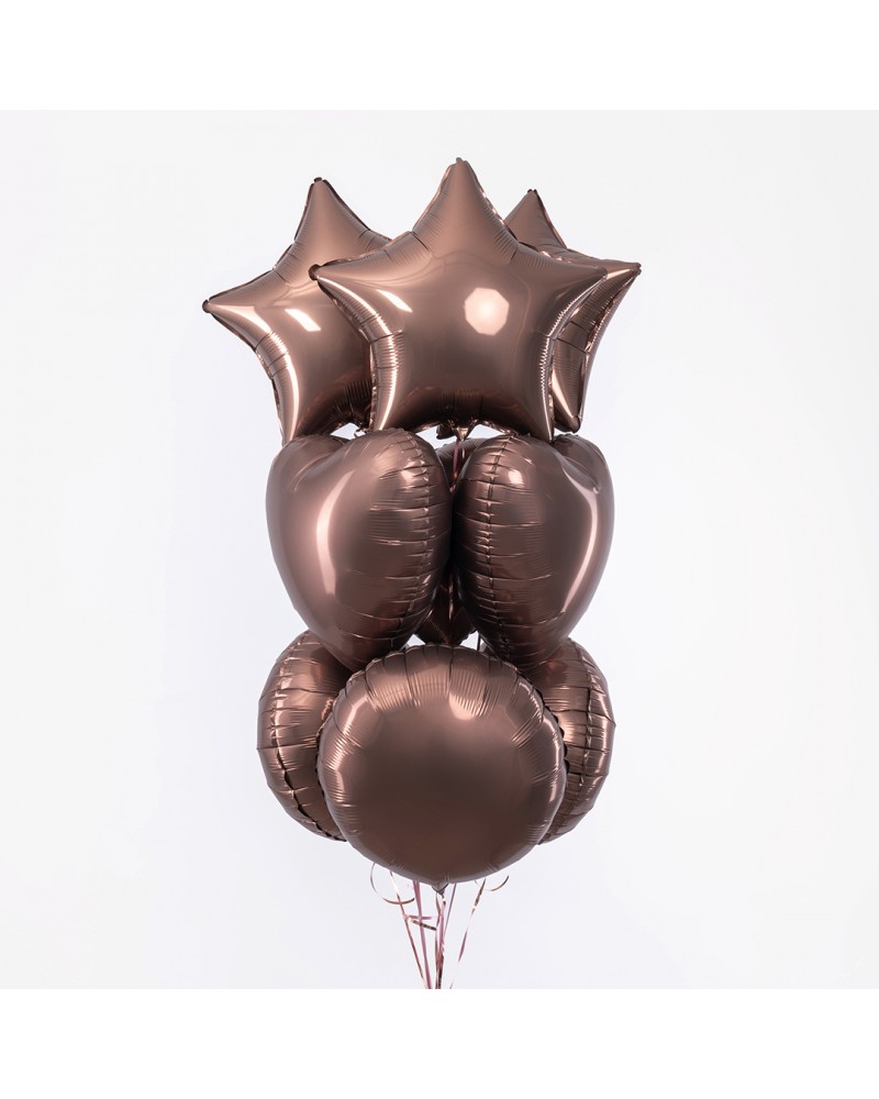 Шар (18''/46 см) Круг, Шоколад, Сатин