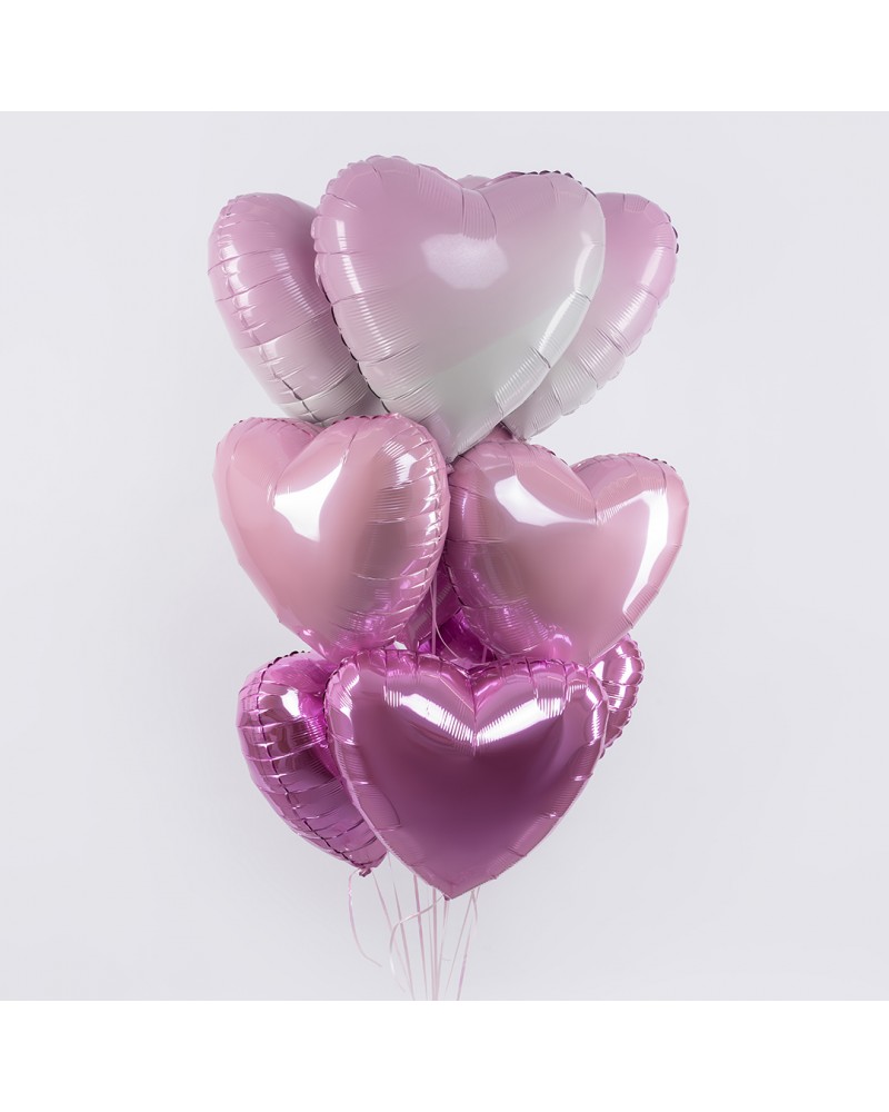 Шар (18''/46 см) Сердце, Розовый, Градиент