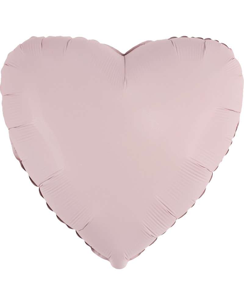 Шар (18''/46 см) Сердце, Пыльная роза, Сатин