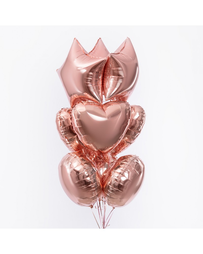 Шар (18''/46 см) Сердце, Розовое Золото