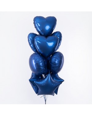Шар (18''/46 см) Сердце, Темно-синий, Сатин