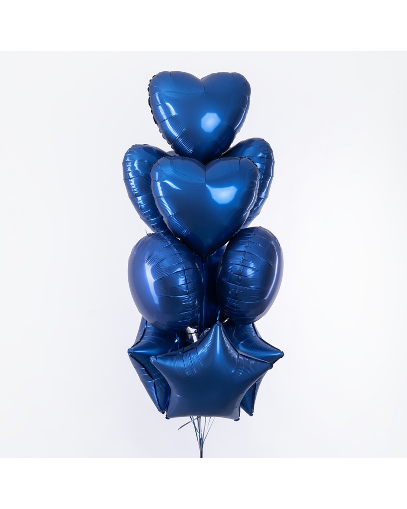 Шар (18''/46 см) Сердце, Темно-синий, Сатин