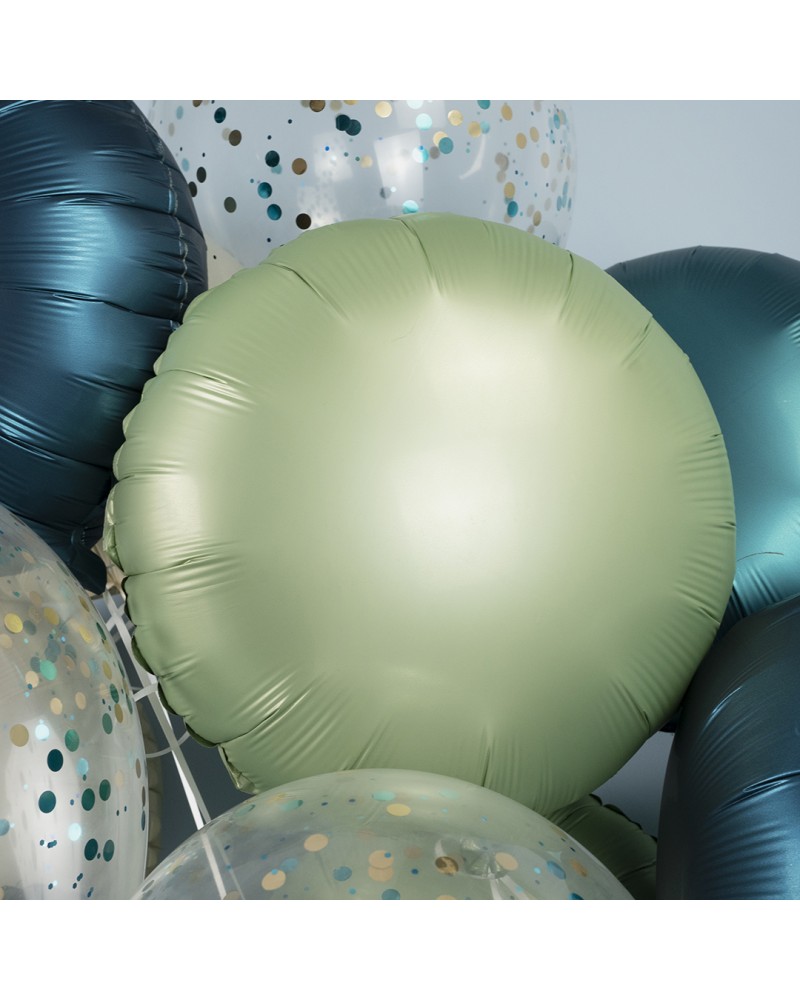 Шар (18''/46 см) Круг, Зеленый чай, Сатин
