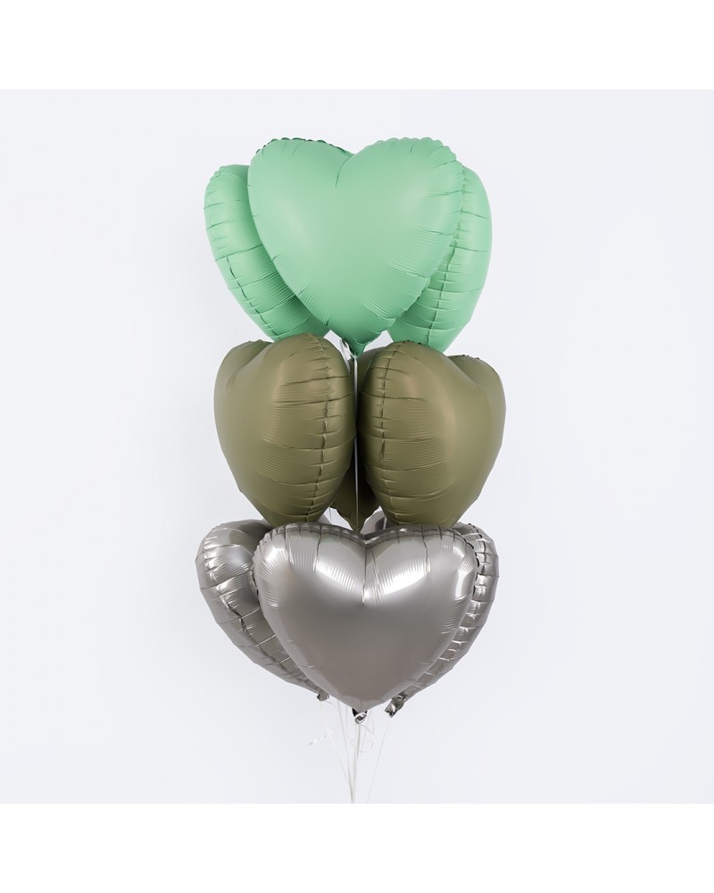 Шар (18''/46 см) Сердце, Оливковый, Матовый