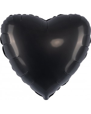 Шар (18''/46 см) Сердце, Черный, Сатин
