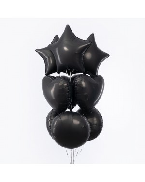 Шар (18''/46 см) Сердце, Черный, Сатин