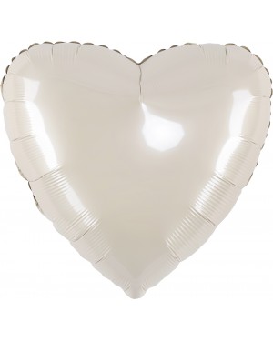 Шар (18''/46 см) Сердце, Кремовый, Сатин