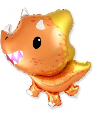 Шар (32''/81 см) Фигура, Динозаврик Трицератопс, Оранжевый