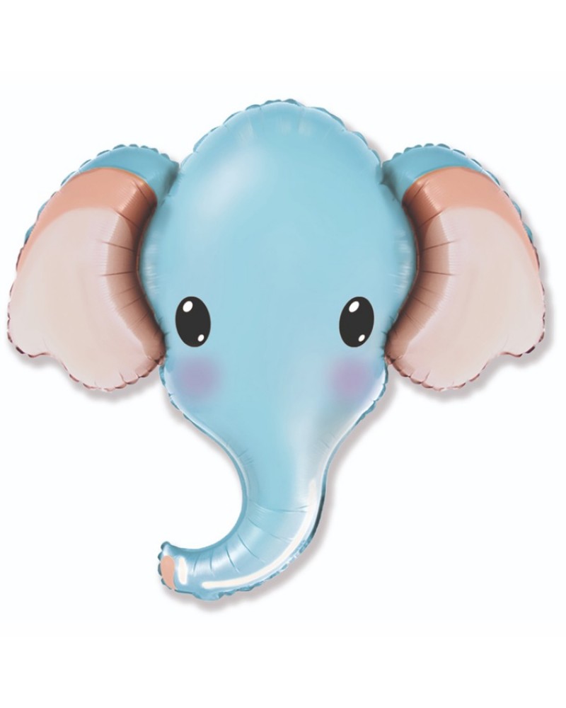 Шар ФИГУРА Голова Слона голубая