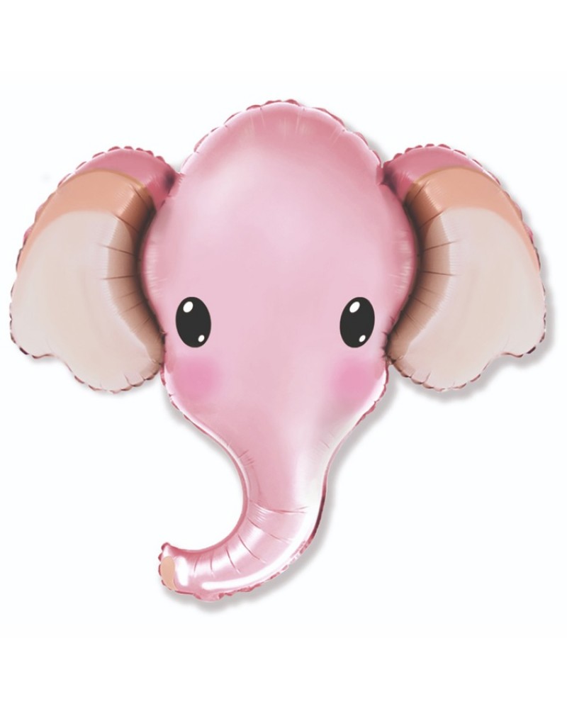 Шар ФИГУРА Голова Слона розовая