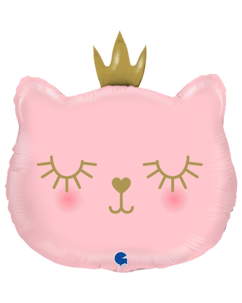 Шар (21''/53 см) Фигура, Котенок Принцесса, Розовый