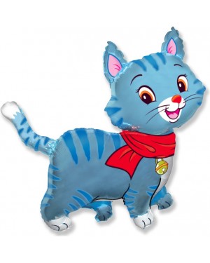 Шар (37''/94 см) Фигура, Любимый котенок, Синий