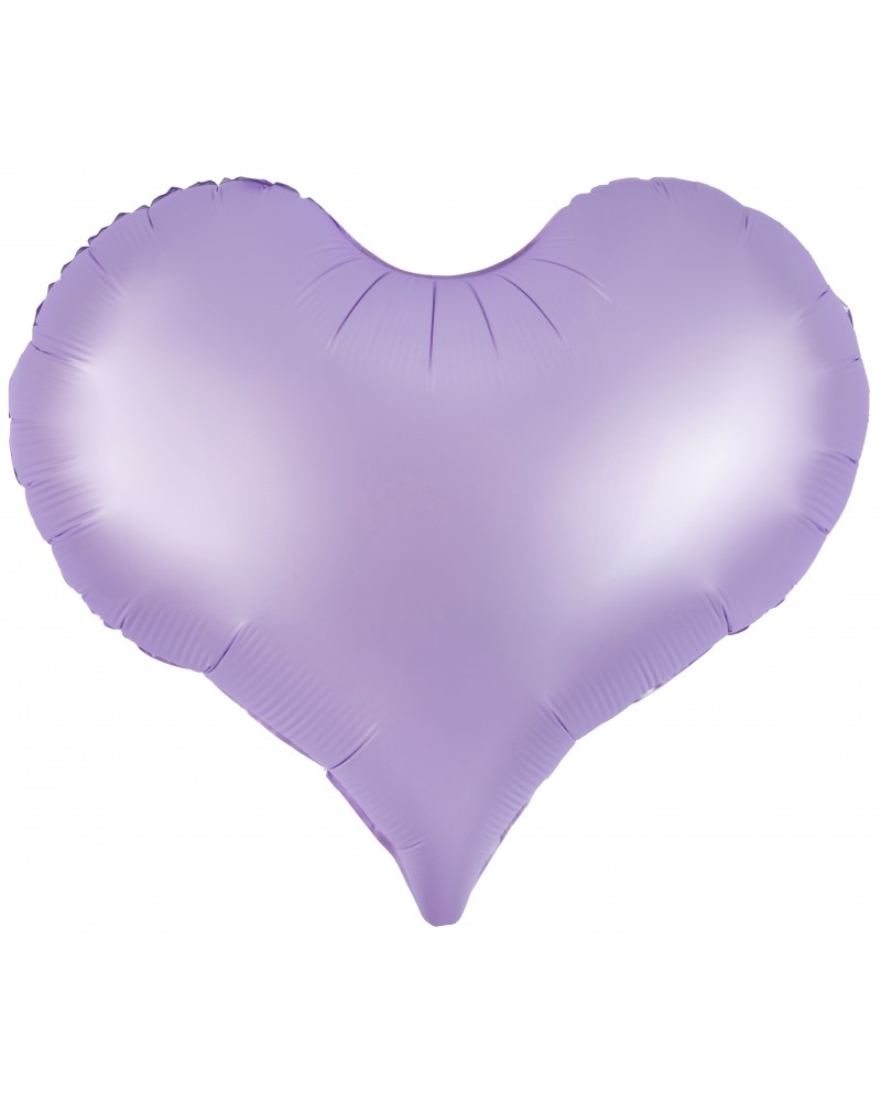 Шар (24''/61 см) Сердце, Люкс, Сиреневый, Сатин