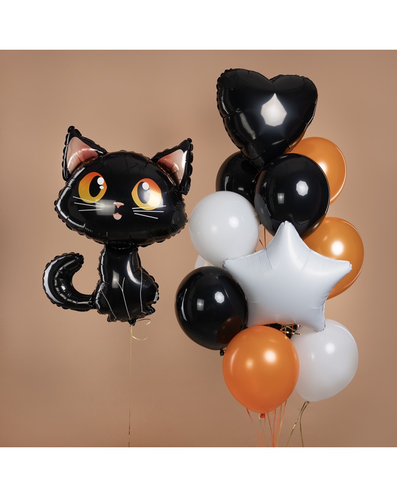 Шар (36''/91 см) Фигура, Котенок, Черный