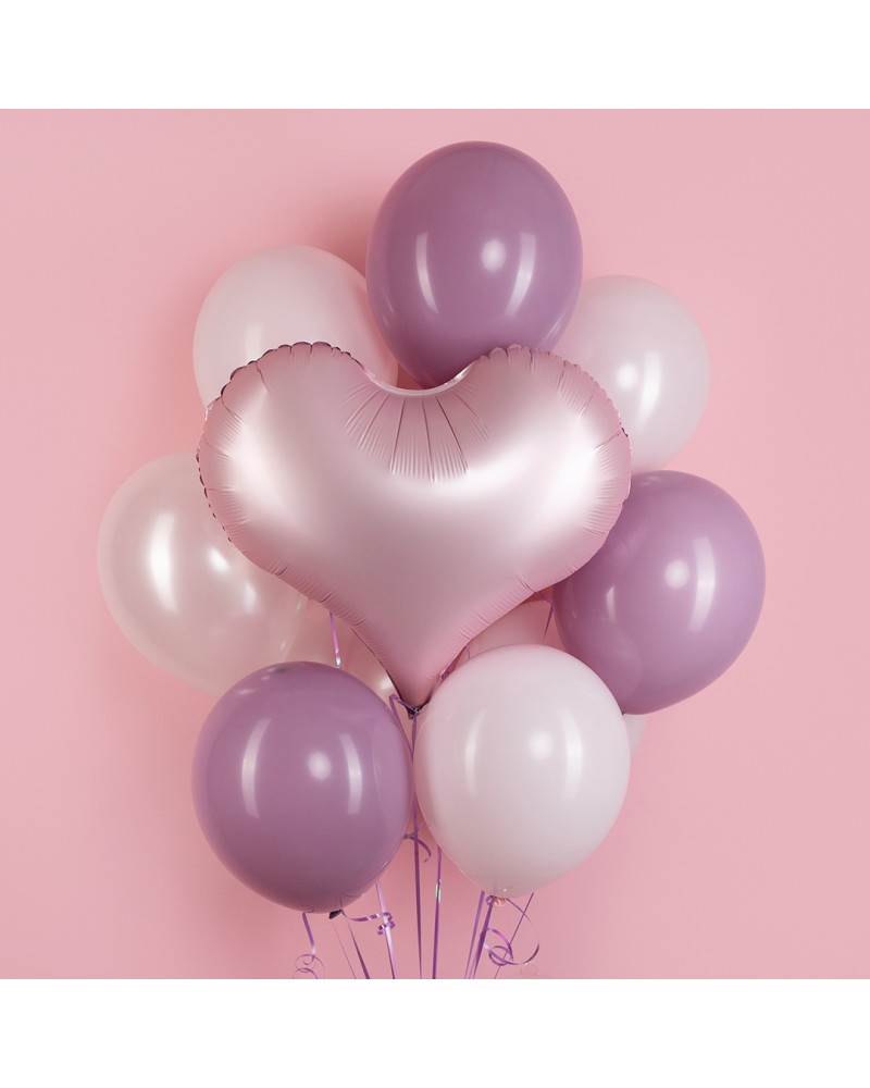 Шар (24''/61 см) Сердце, Люкс, Розовый, Сатин