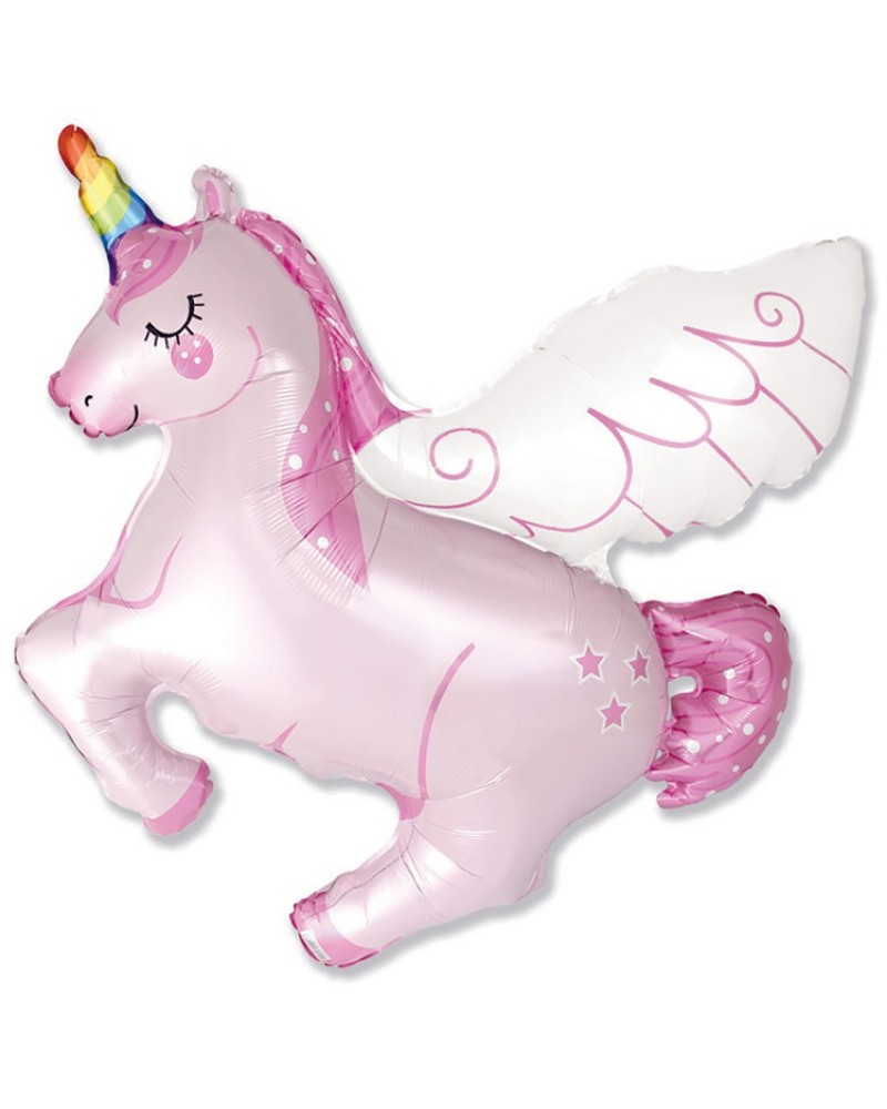 Шар (44''/112 см) Фигура, Волшебный единорог, Розовый