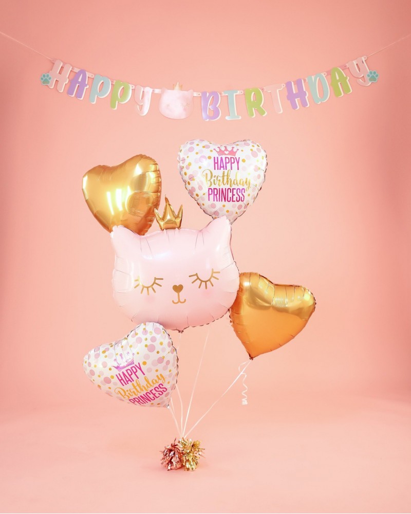 Шар (21''/53 см) Фигура, Котенок Принцесса, Розовый