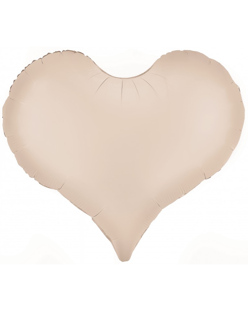 Шар (24''/61 см) Сердце, Люкс, Белый песок, Сатин
