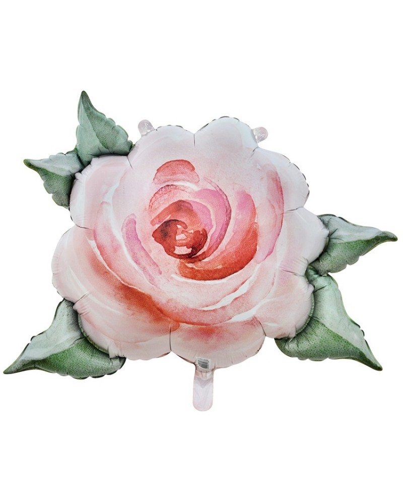 Шар (32''/81 см) Цветок, Акварельная роза, розовый