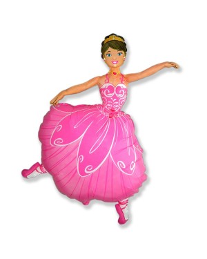 Шар (39''/99 см) Фигура, Балерина, Розовый