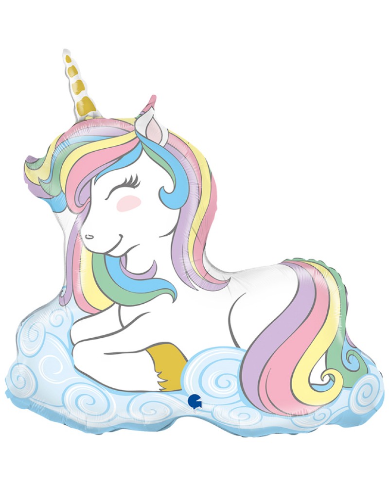 Шар (34''/86 см) Фигура, Нежный единорог на облаках