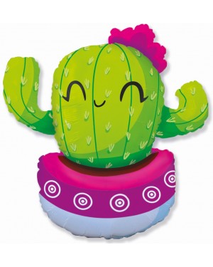 Шар (36''/91 см) Фигура, Счастливый кактус, Розовый