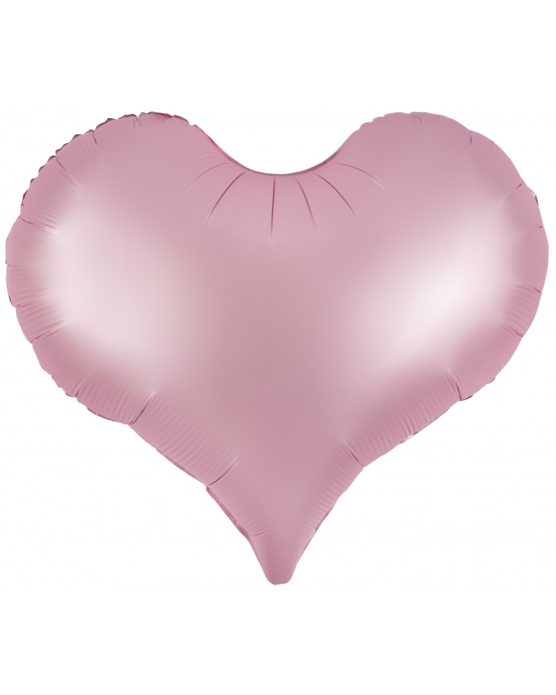 Шар (24''/61 см) Сердце, Люкс, Розовый, Сатин
